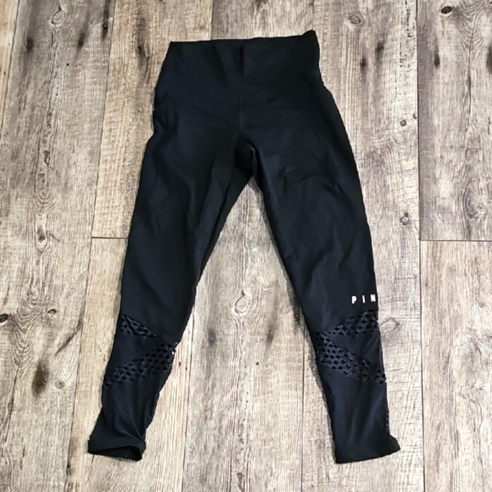 PINK Victoria's Secret Black Leggings with Mesh